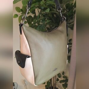 Coach Pennie Green, White & Black Shoulder or Crossbody Bag 6154